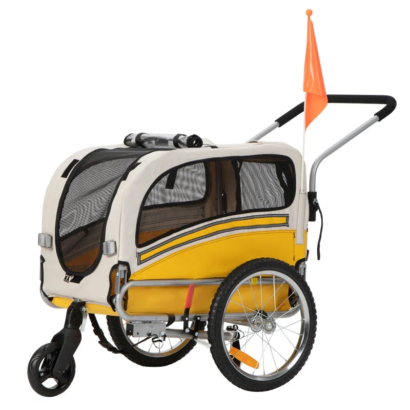Aobei 2-In-1 Dog Bicycle Trailer, Dog Stroller, and Dog Jogging Stroller