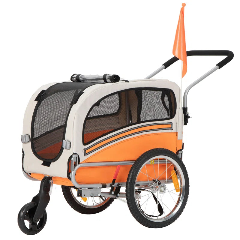 Aobei 2-In-1 Dog Bicycle Trailer, Dog Stroller, and Dog Jogging Stroller
