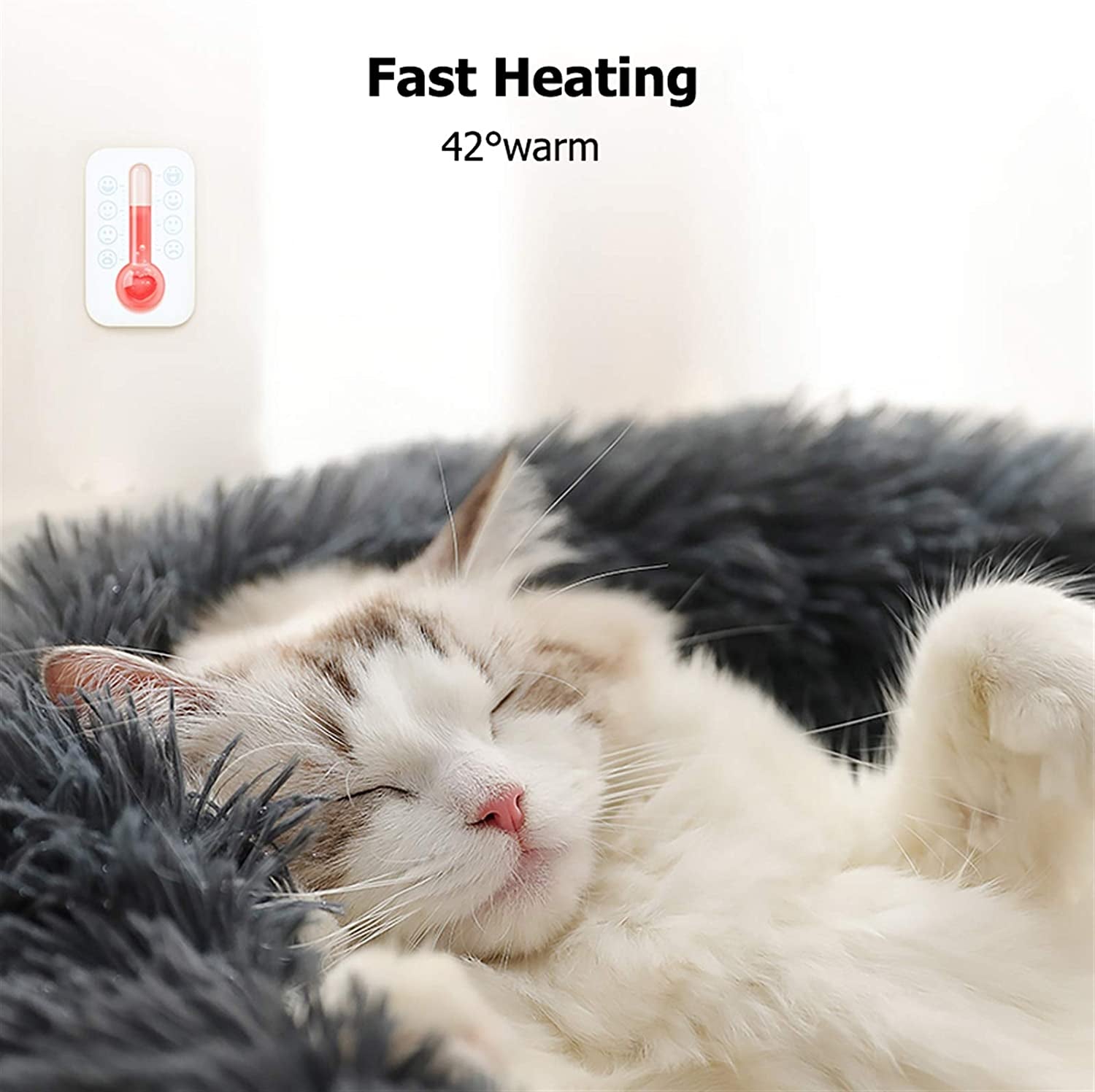 Dog Bed, Dog Beds for Medium Dogs, Small Outdoor Dog Beds, Washable Dog Bed and Cat Bed, Faux Fur Pet Bed, Anti-Slip Dog Bed Cat Bed (Medium 24''X24'')